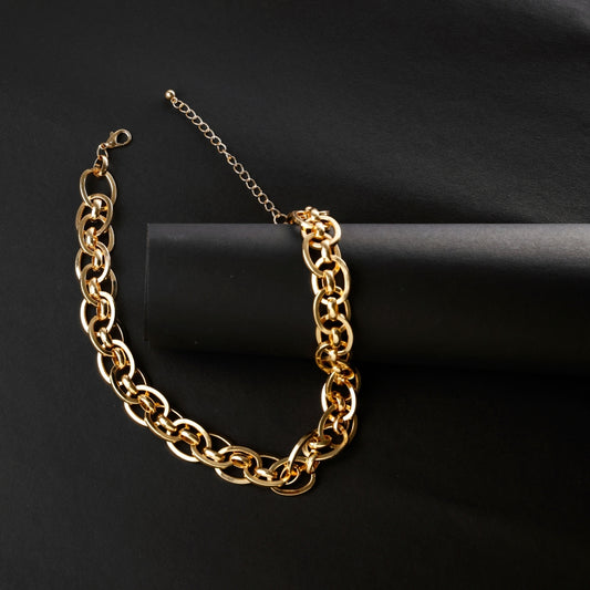 Bold Gold-Plated Chain Link Necklace