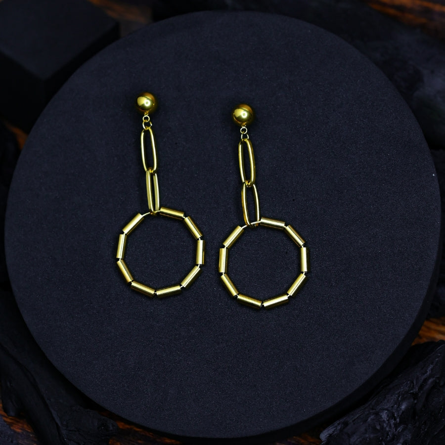 Geometric Elegance Gold Hoop Earrings