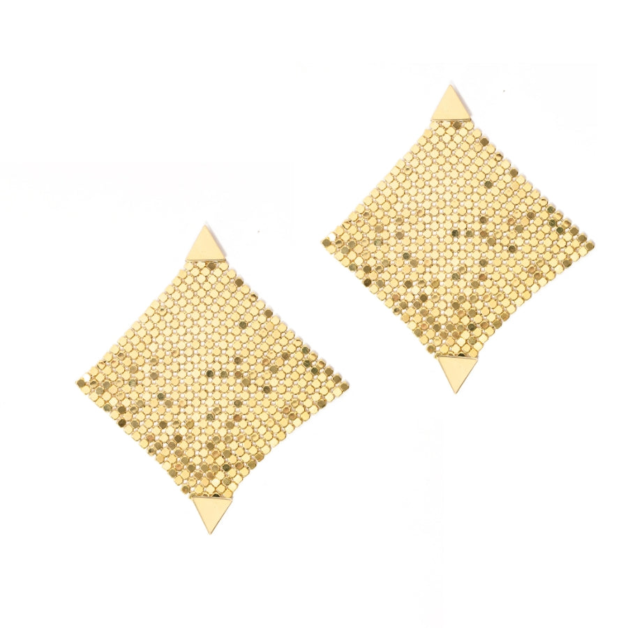 Gold Plated Mesh Dangle Earrings