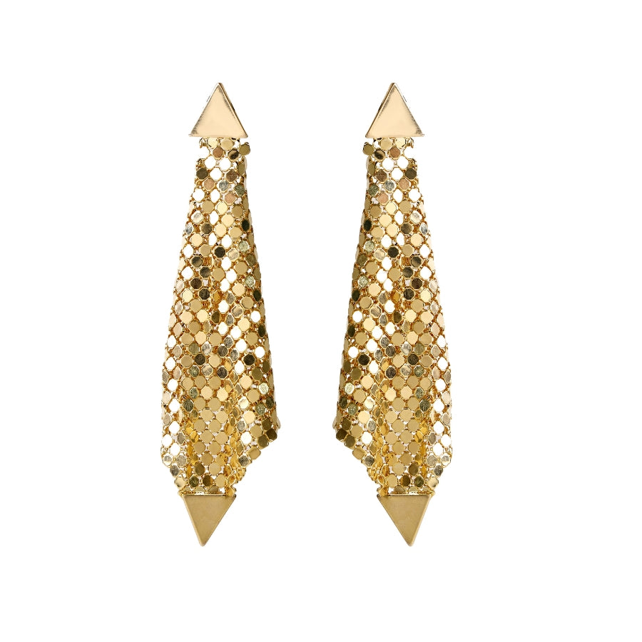 Gold Plated Mesh Dangle Earrings