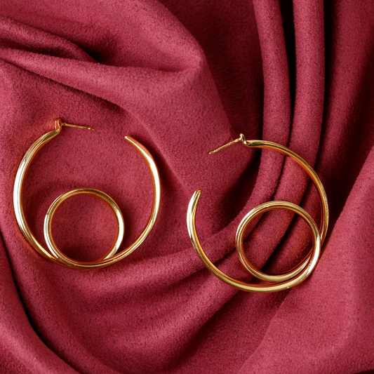 Gold Spiral Hoop Earrings