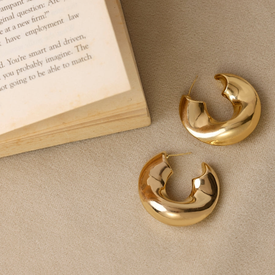 Bold Gold Chunky Hoop Earrings