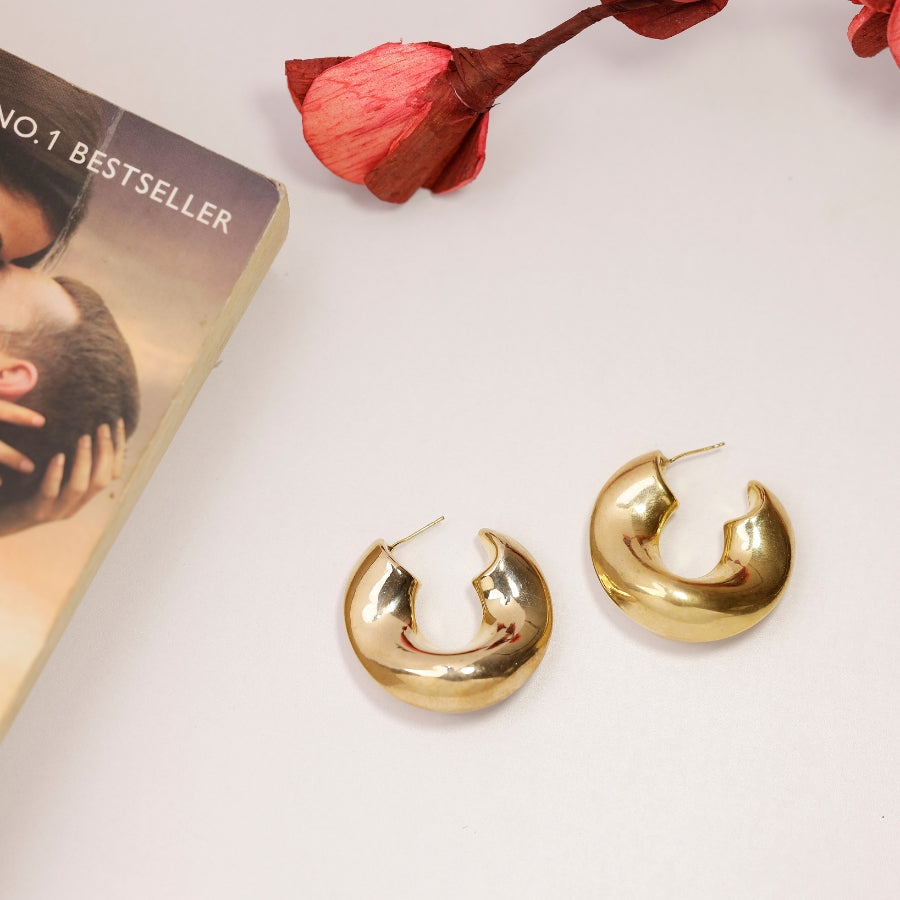 Bold Gold Chunky Hoop Earrings