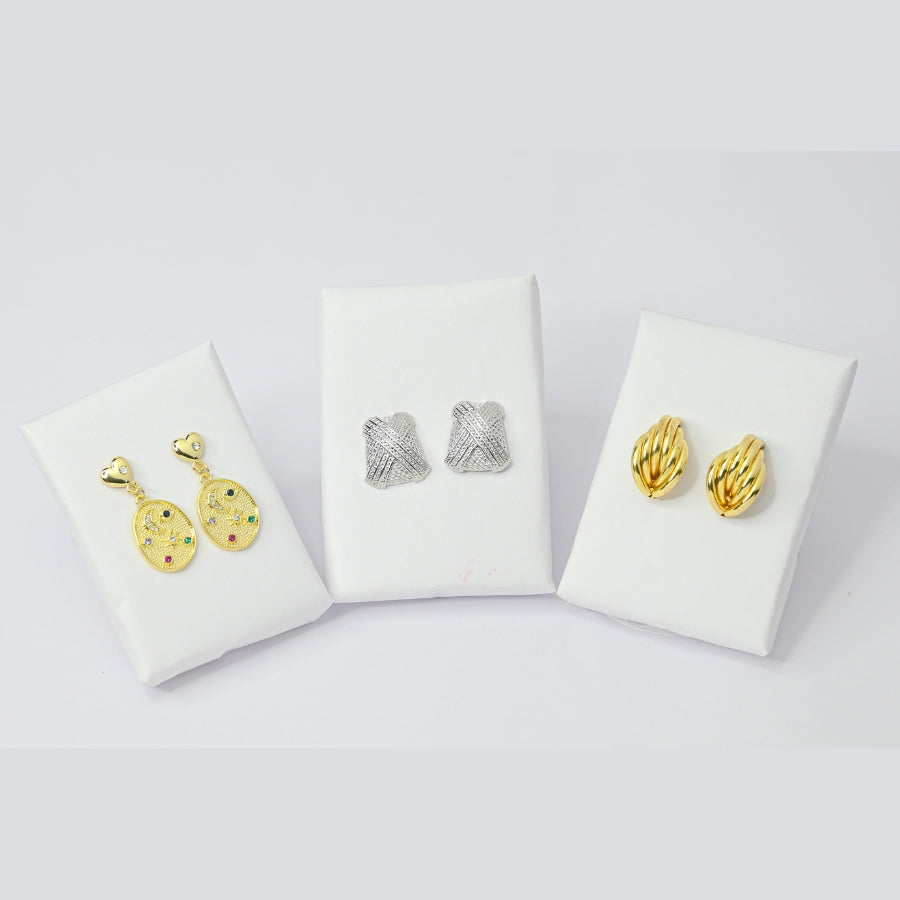 Gold & Silver Statement Earring Set – Textured & Embellished Designs