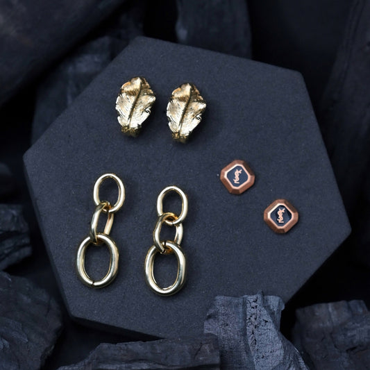 Gold & Black Chic Earring Set – Elegant & Trendy Designs