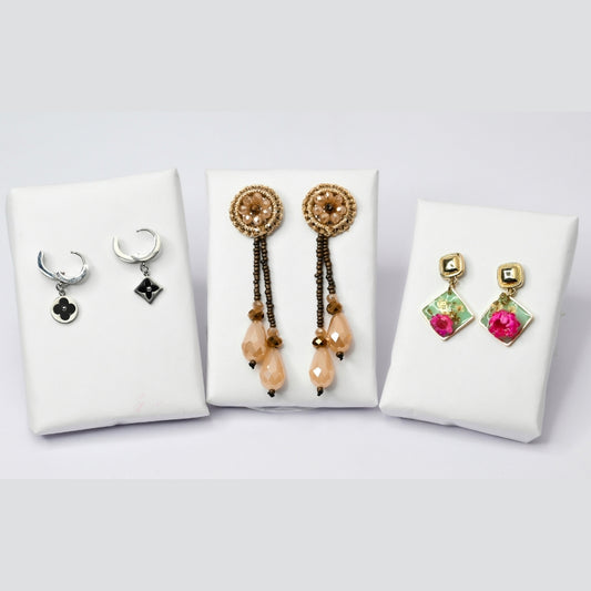 Elegant Earrings Set – Silver Charms, Beaded Drops & Floral Accents