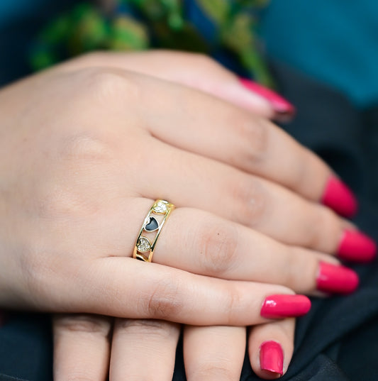 Gleaming Golden Love Heart Ring