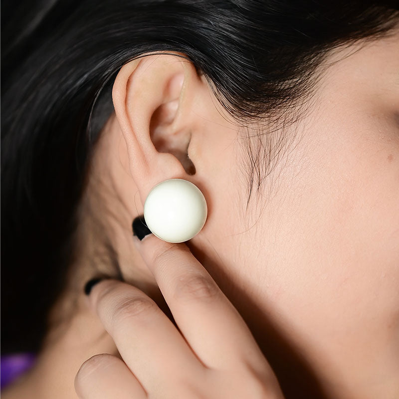 Solid Round Stud Earrings