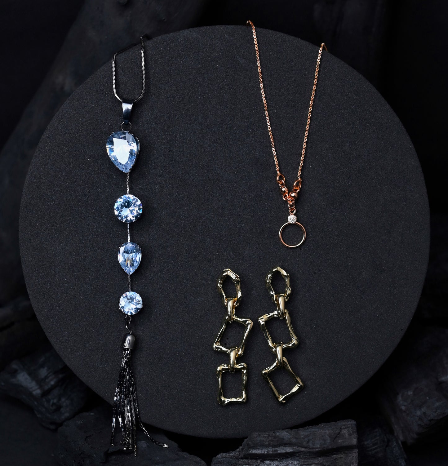 Celeste Pendant + Luna Studs